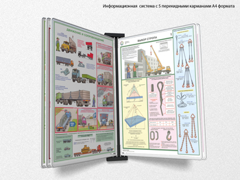 Настенная перекидная система а4 на 5 рамок (белая) - Перекидные системы для плакатов, карманы и рамки - Настенные перекидные системы - Магазин охраны труда и техники безопасности stroiplakat.ru